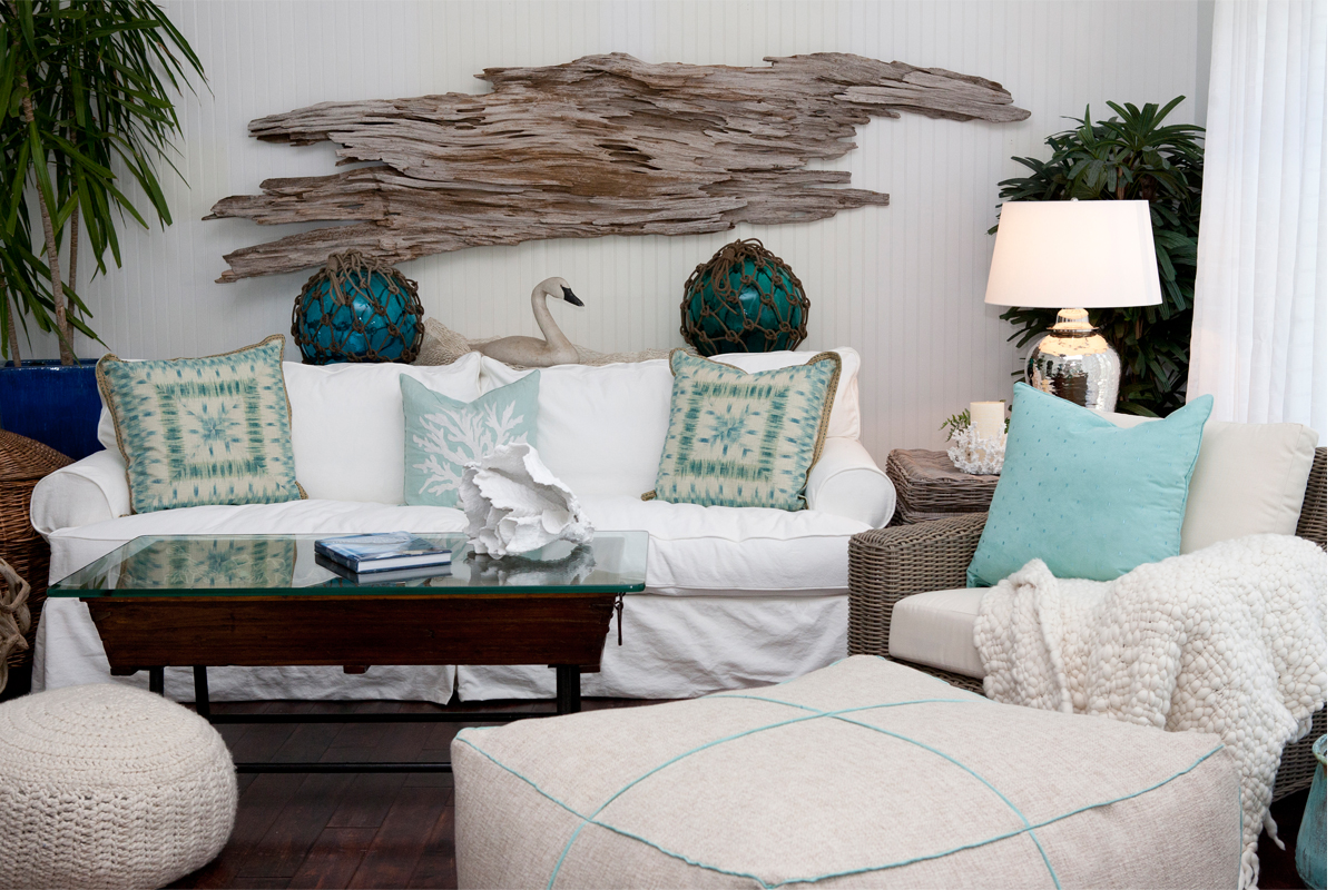 seafoam beach style living room furniture